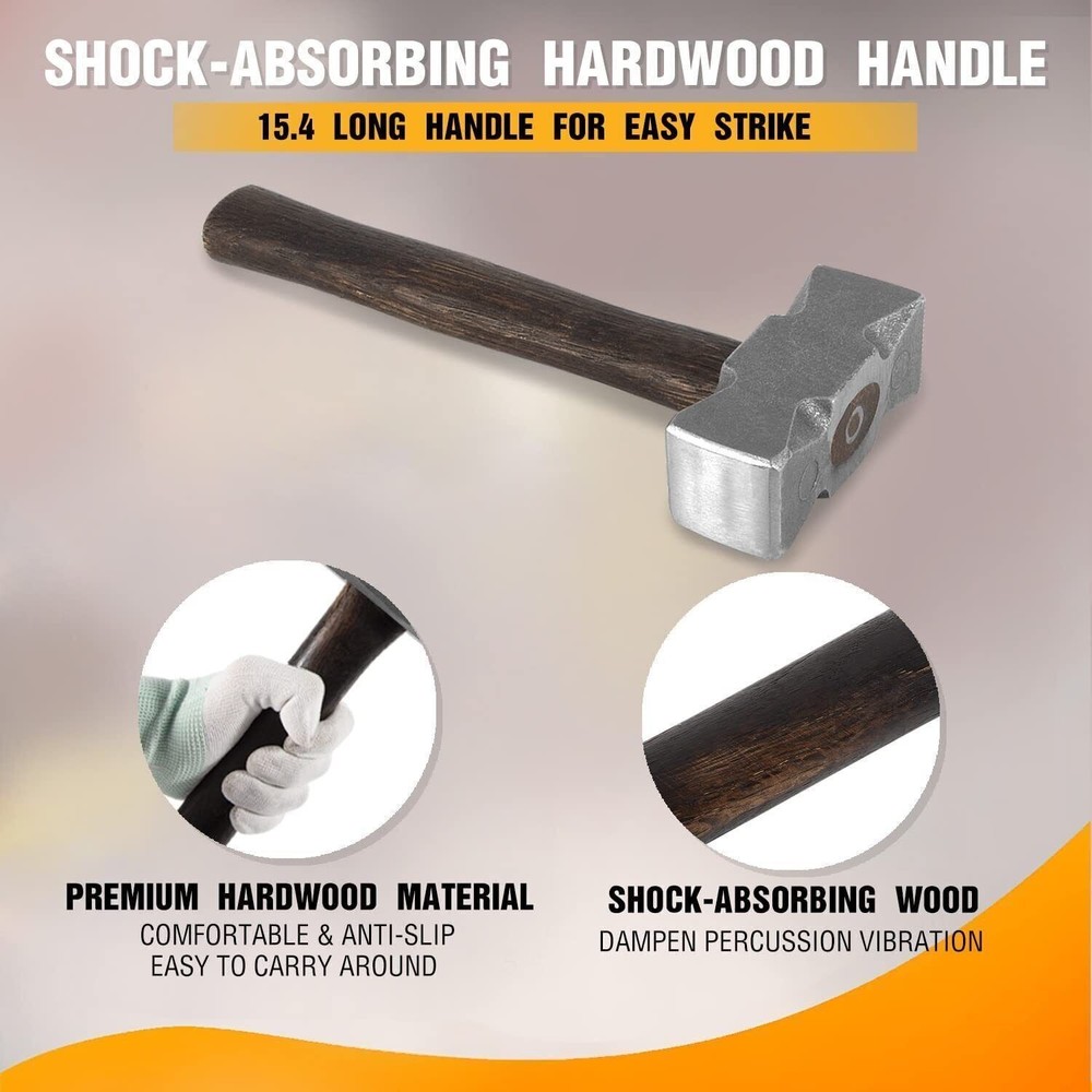 Blacksmith 2.2LB Square Forge Hammer Forging Tool for Blacksmith Anvil Knife