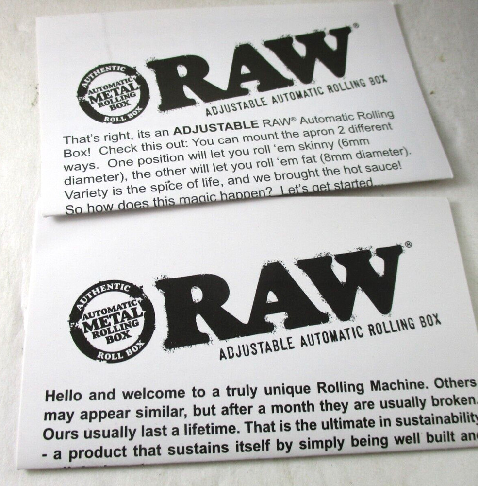 RAW 79mm Adjustable Automatic Cigarette Rolling Box w/ instructions