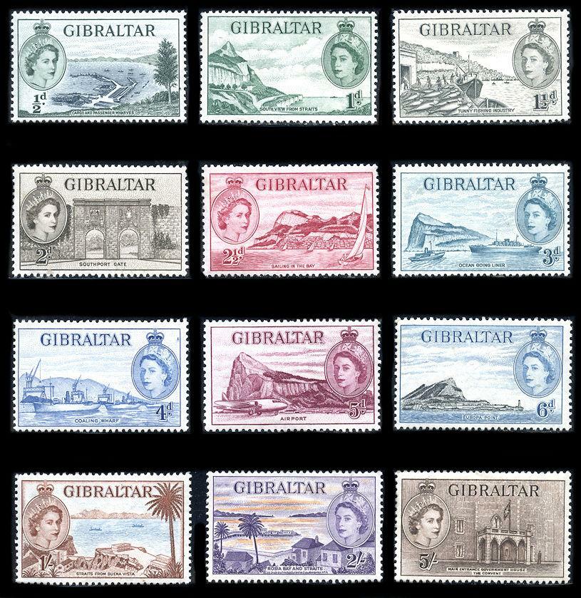 Gibraltar: 1953 Coronation Issues (132-143) Mint