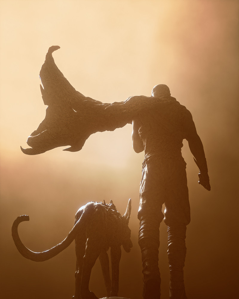 Riddick With Jackal 3D Printed Kit Unpainted/Unassembled