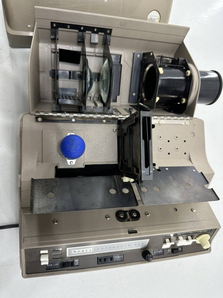 Vintage SEARS Automatic 500 No. 9865 SLIDE PROJECTOR Blower works Untested