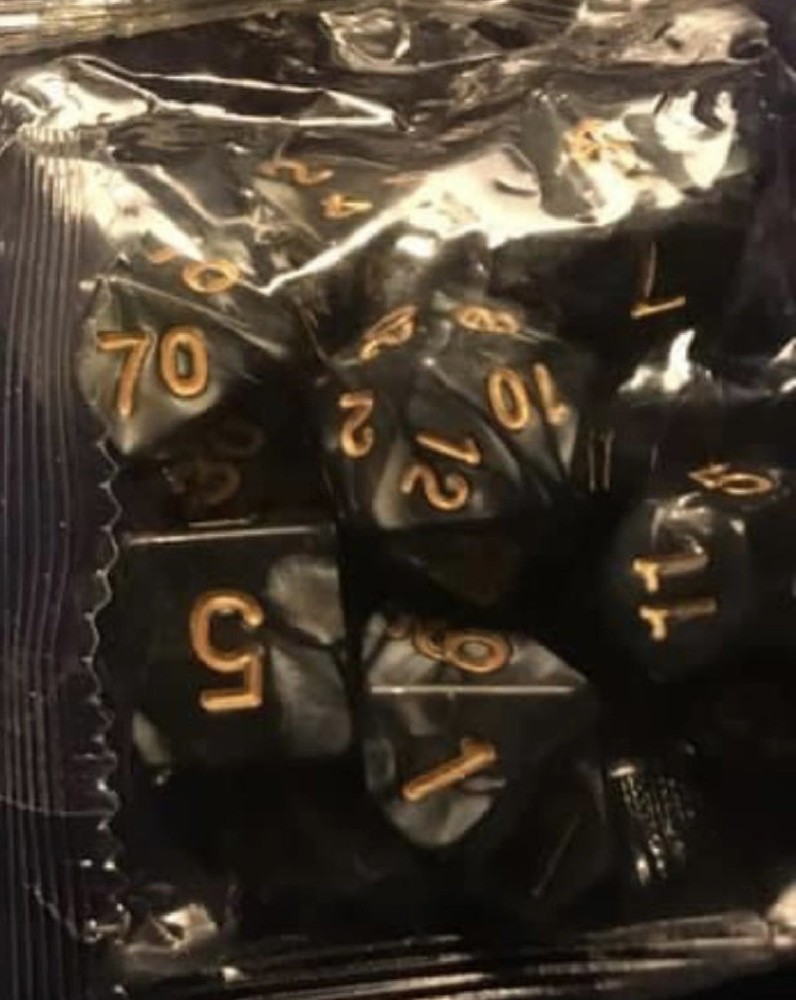 Blessed Metaphysics Roll Dice - Acrylic - Blue White / Black Numbers - 7Pcs/1Pcs