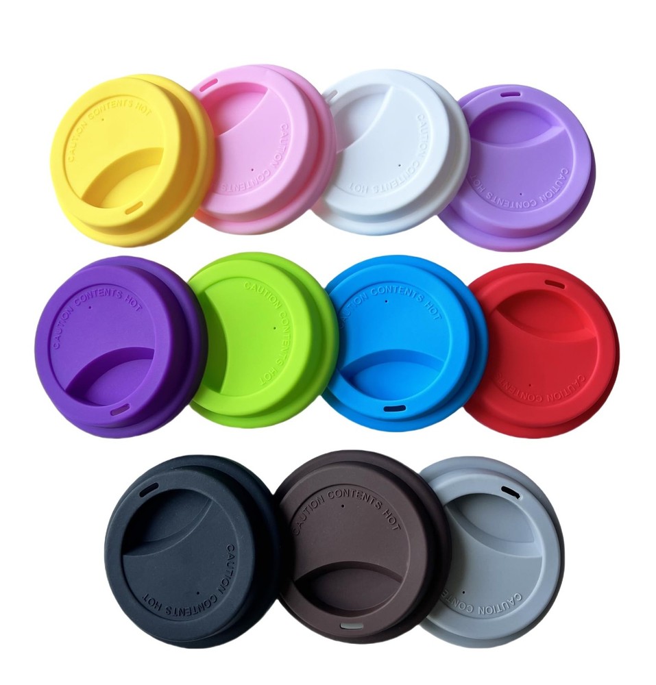 NumRealm Silicone Cup Covers, Reusable Lids for Mugs Cups Red 2pcs