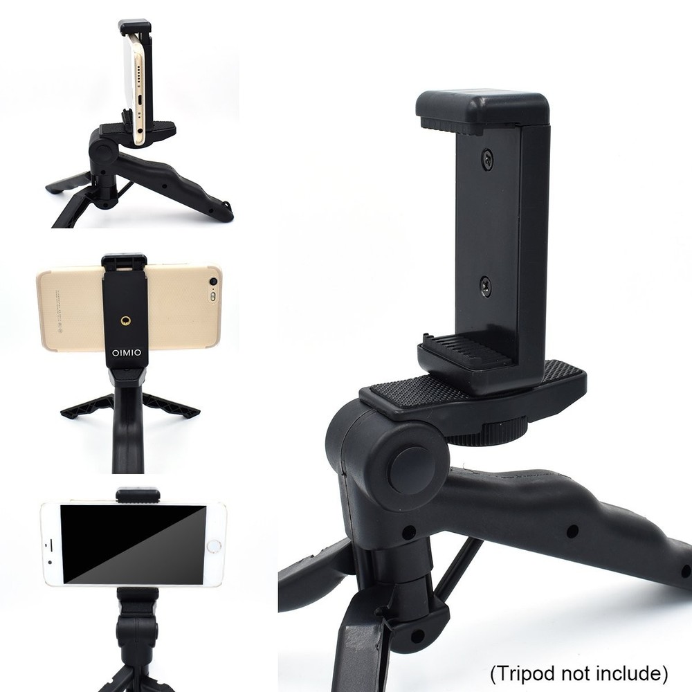 Universal Cell Phone Tripod Mount Adapter, OIMIO longer, 2pack black