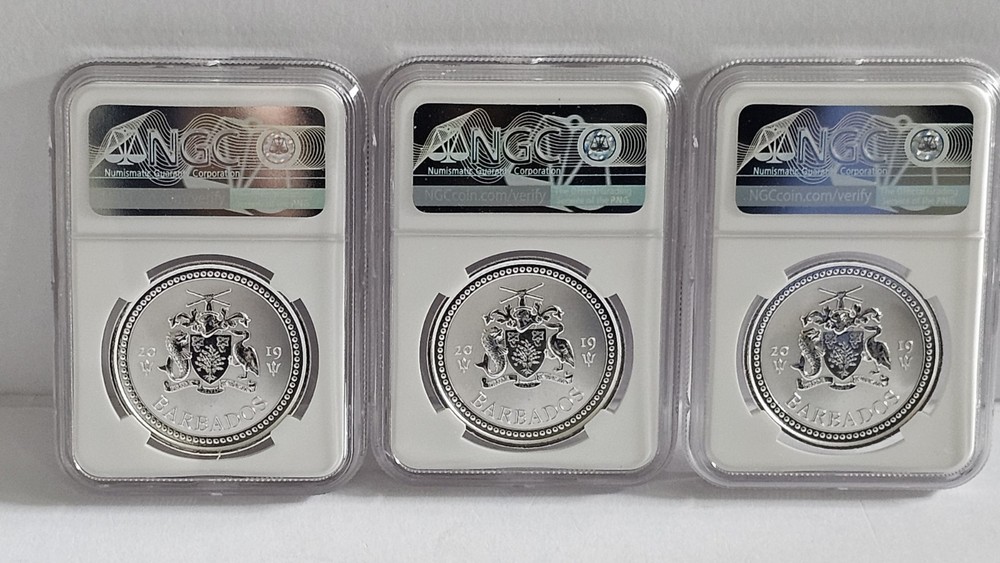 2019 Barbados 1 oz Silver Trident NGC MS69