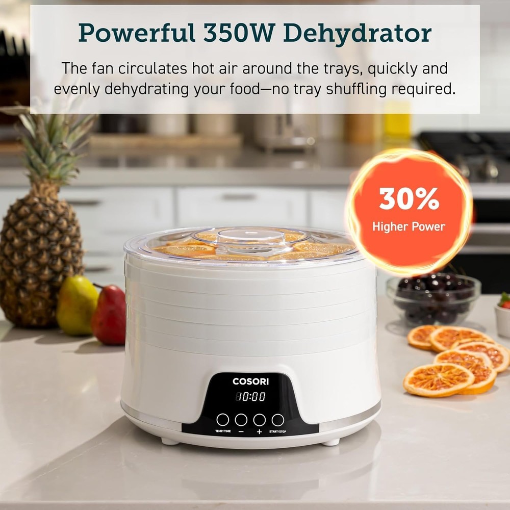 BPA-Free Dehydrator for Jerky & Snacks - Customizable 48H Timer & Easy Cleaning