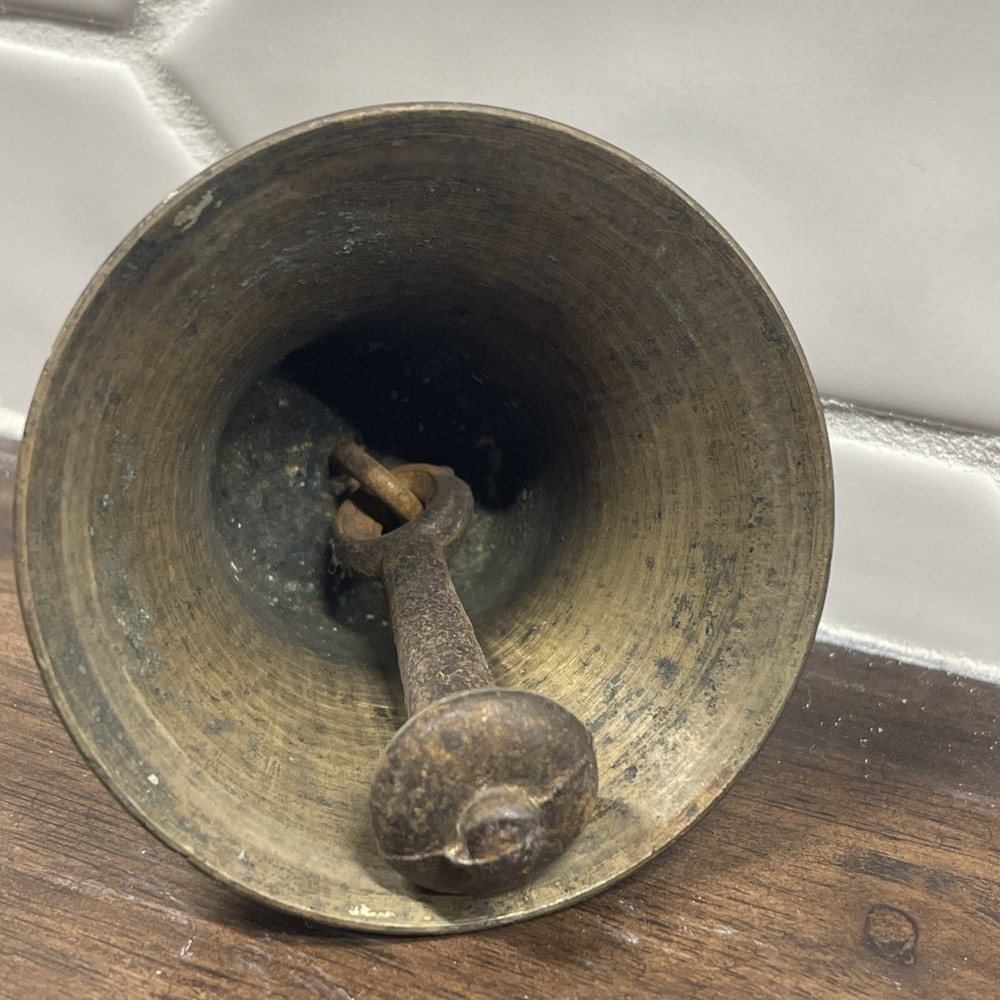 Vintage 2.75” Heavy Solid Brass Door Entry Hanging Bell