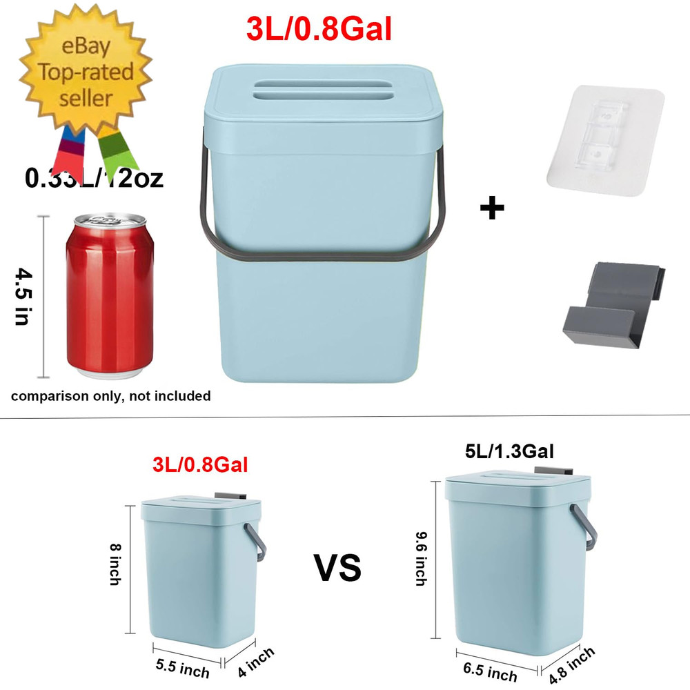 Compost Bin Kitchen, Small Compost Bin for Kitchen, Countertop Compost Bucket wi