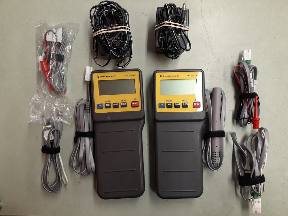 (2) Texas Instruments CBL System Laboratory Data Collector + Adapters
