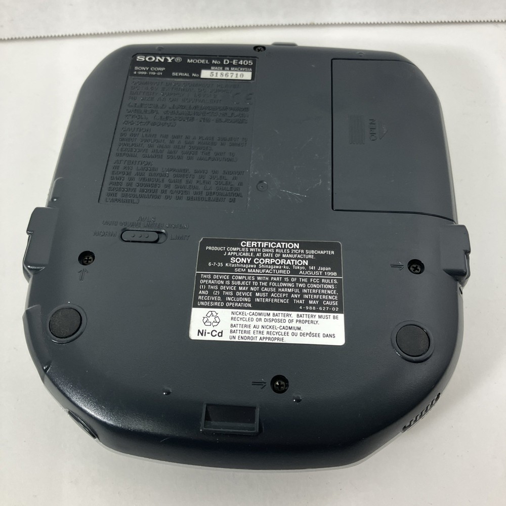 Sony CD Player Discman D-E405 ESP2 Portable WORKS