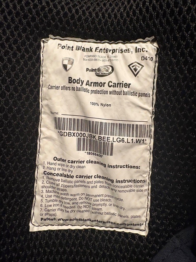 Point Blank Body Armor Carrier
