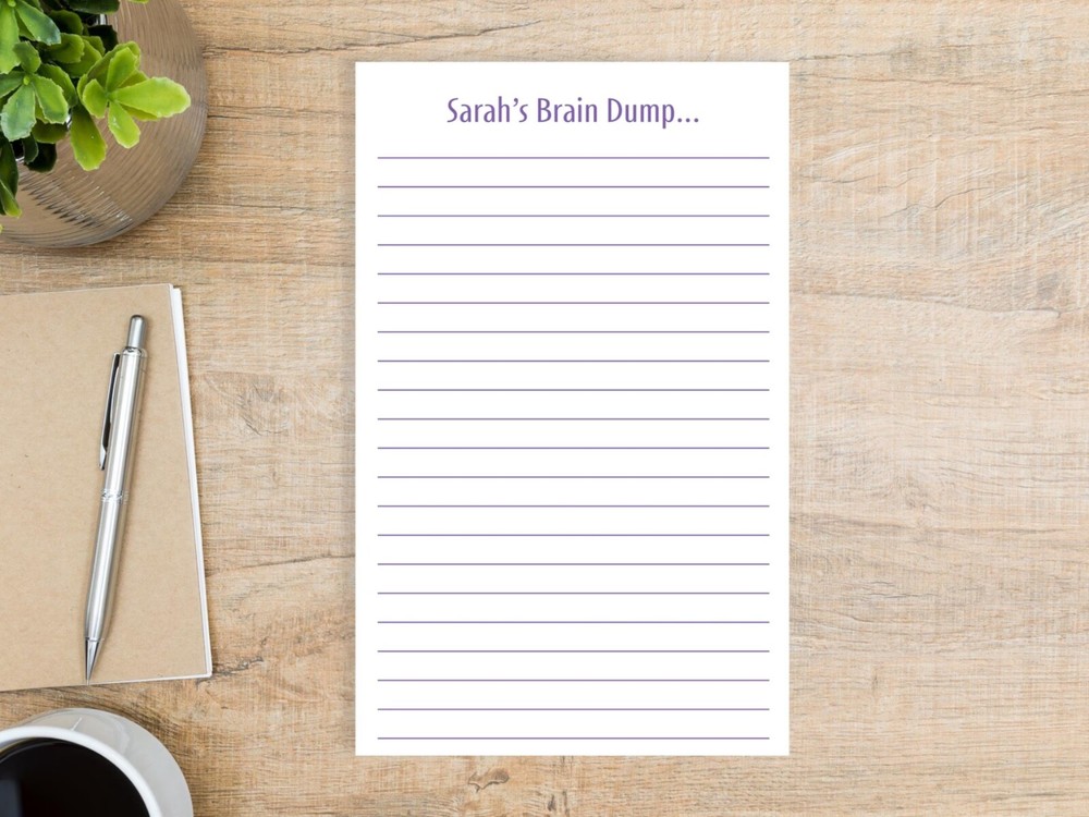Personalized 5x8 Lined Notepad - Font and Color Options