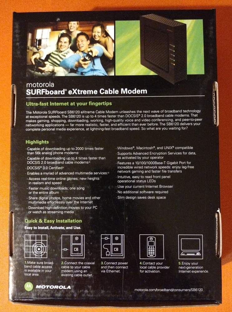 Motorola SURFboard SB6120 DOCSIS 3.0 Open Box