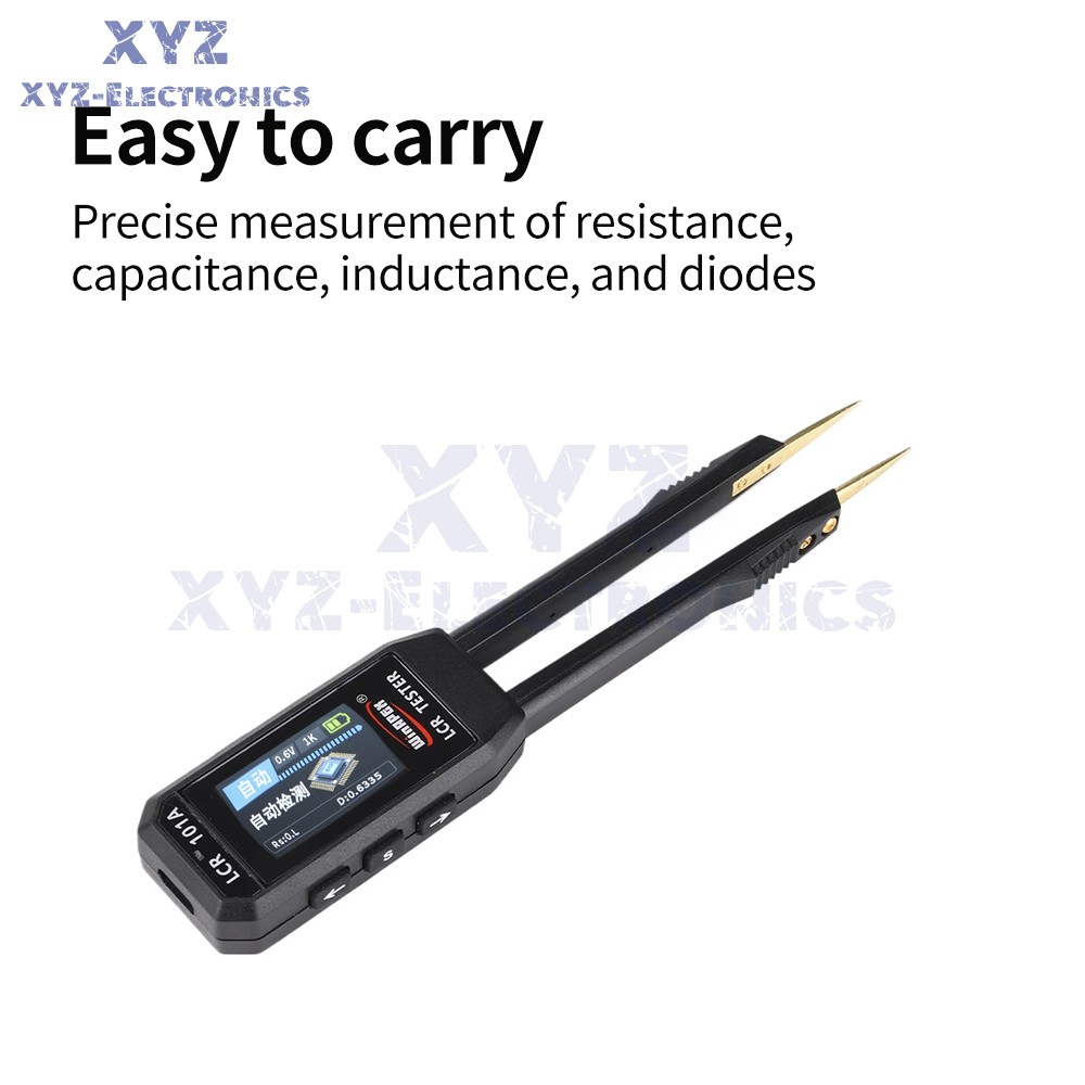 Mini Smart Tweezer LCR Meter SMD ESR Ohm Capacitance Inductance Diode Test TypeC