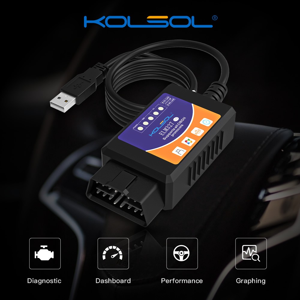 ELM327 OBD2 Scanner Code Reader For Ford Check Engine Diagnostic Tool Adapter