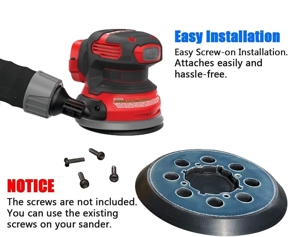 2 Pack 5 Inch 8 Hole Hook and Loop Replacement Sanding Backing Pad Sander Pad fo