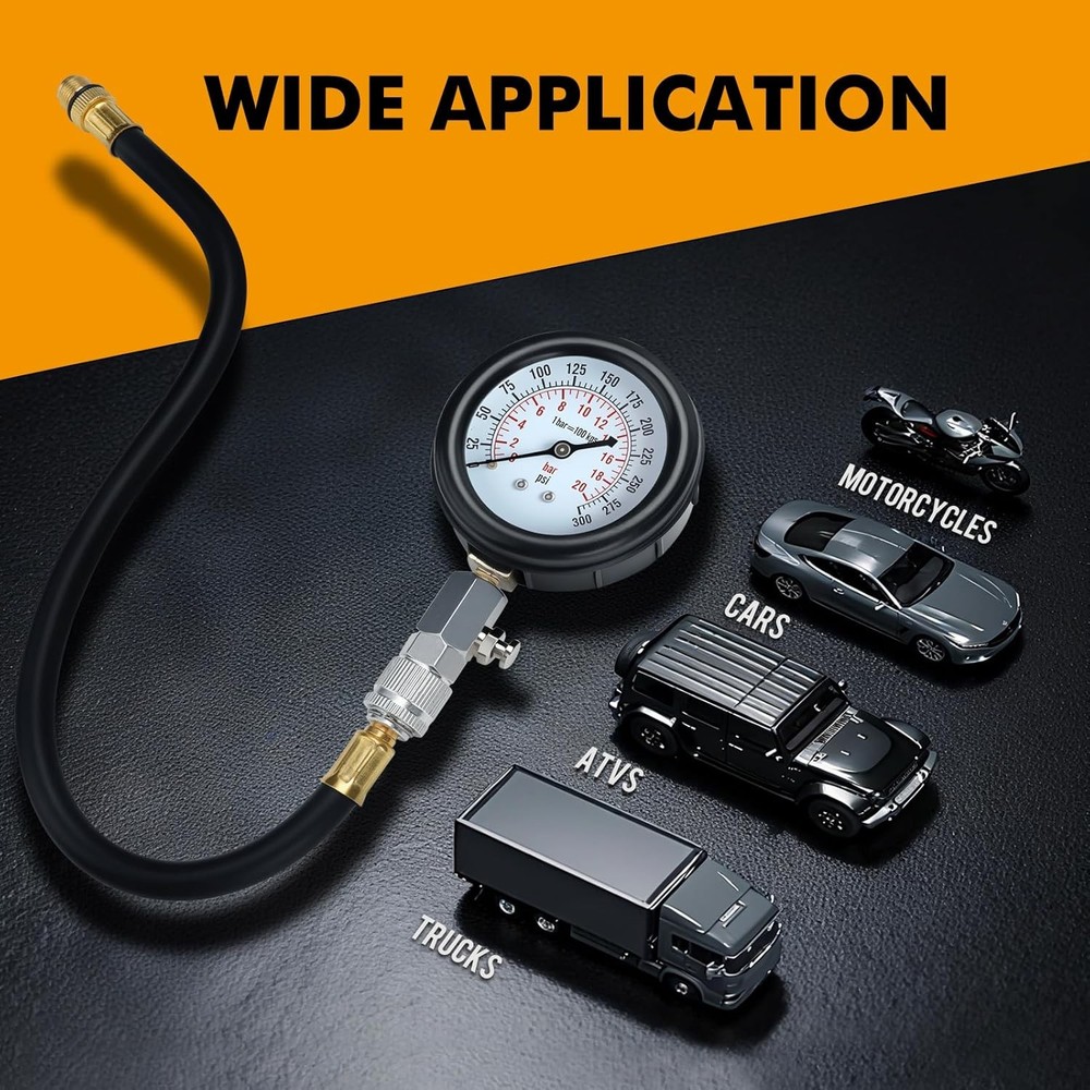 Compression Tester Kit, Small Engine Cylinder Test Pressure Gauge Tool