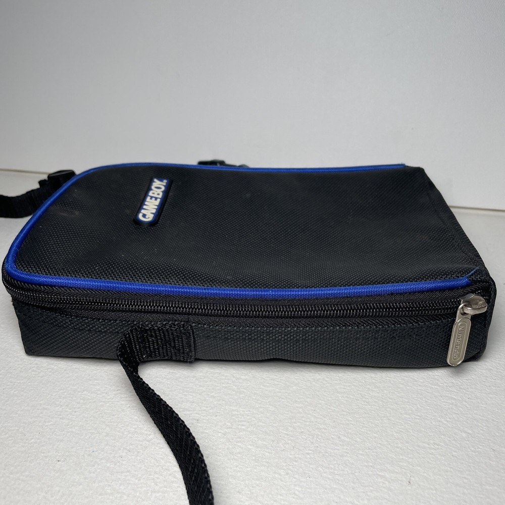 Nintendo Gameboy Game Boy Black Blue Rectangular Video Game Travel Case W/ Strap