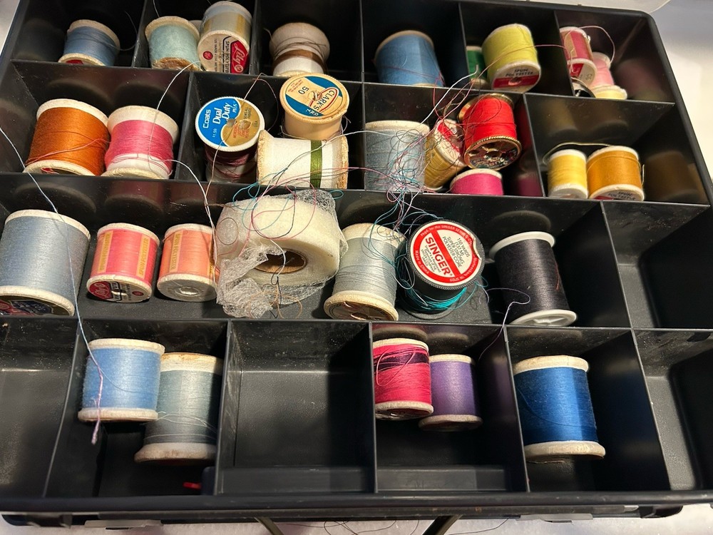 Sewing Thread Dual Case Storage Set Clear Organizer 2 Sided with Thread