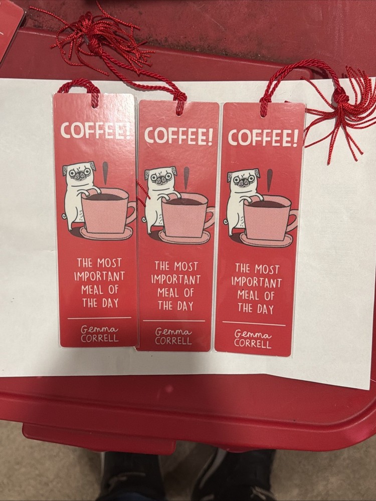 Gemma Correll- Dog Coffee Bookmark 3 Pack LIMITED EDITION