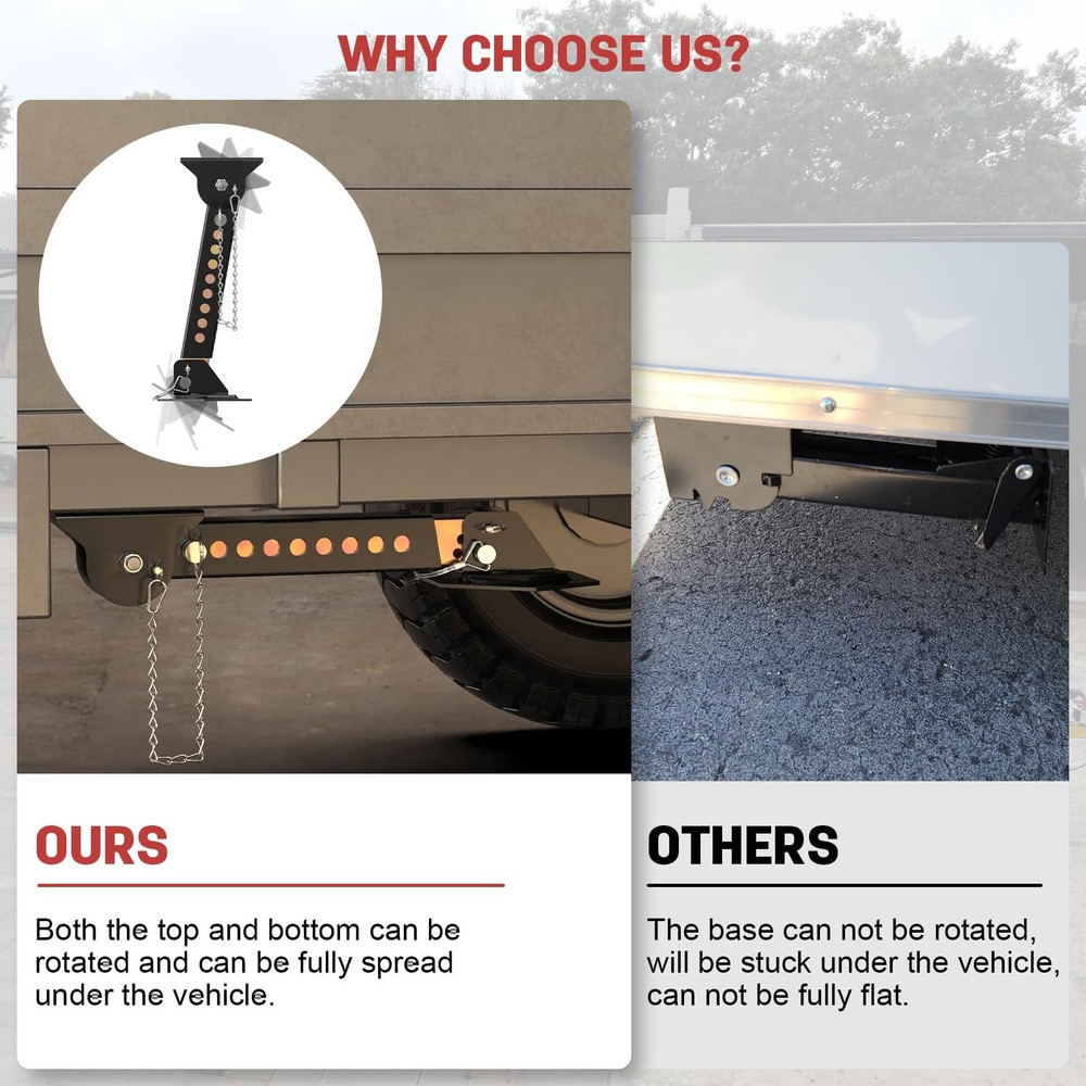 Telescoping RV Camper Accessories - 2 Pack Trailer Stabilizer Jacks, Black