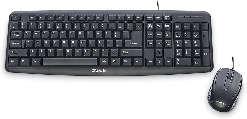 Keyboard and Mouse Corded Combo Pc Computer Usb Optical Wired Set Office Game
