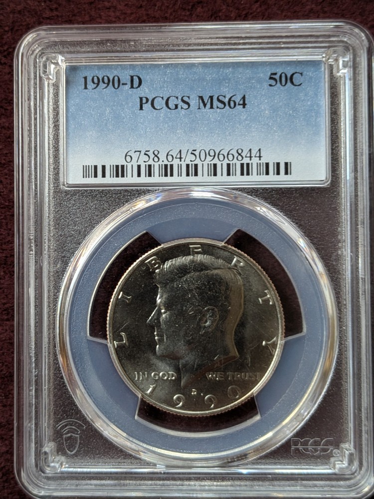 1990-D Kennedy 50 Cent Half Dollar PCGS MS64