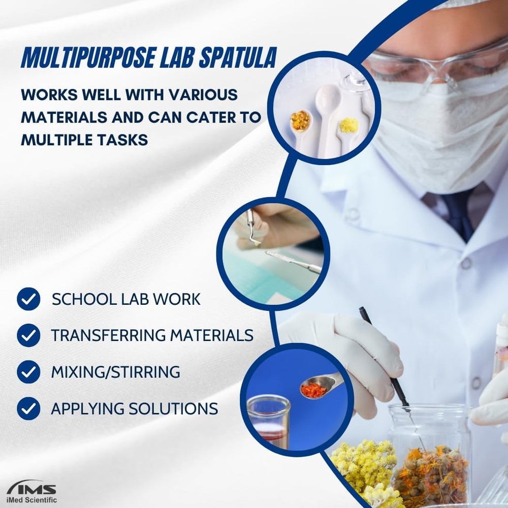 Multipurpose Micro Lab Scoop Half Rounded 9-inch Spoon Spatula Sampler