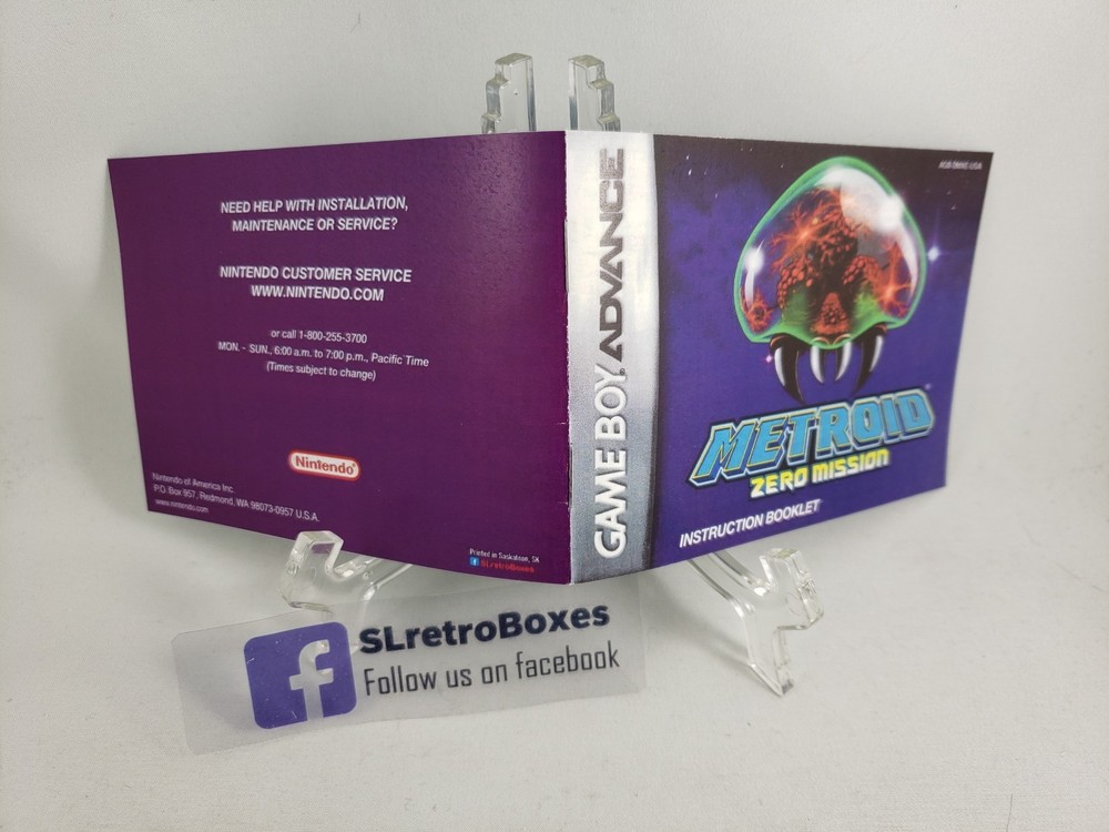 MANUAL GBA - METROID ZERO MISSION - Nintendo 'Replacement' Instruction Booklet