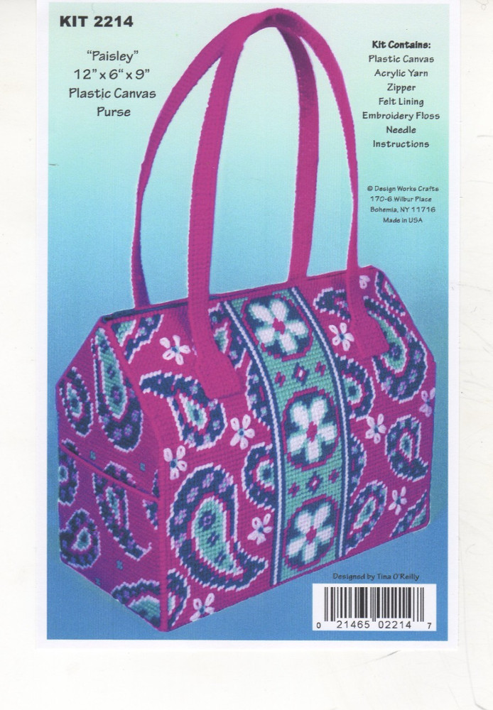 PAISLEY PURSE 7ct plastic canvas  PATTERN  (#TF0460)