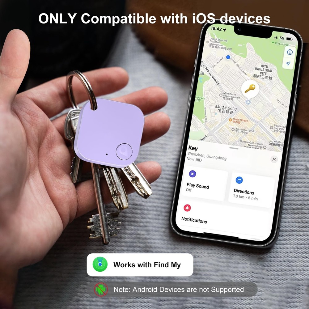 Air Tracker Tag 4 Pack, Bluetooth Luggage Tracker Work with Apple F... Fast Ship