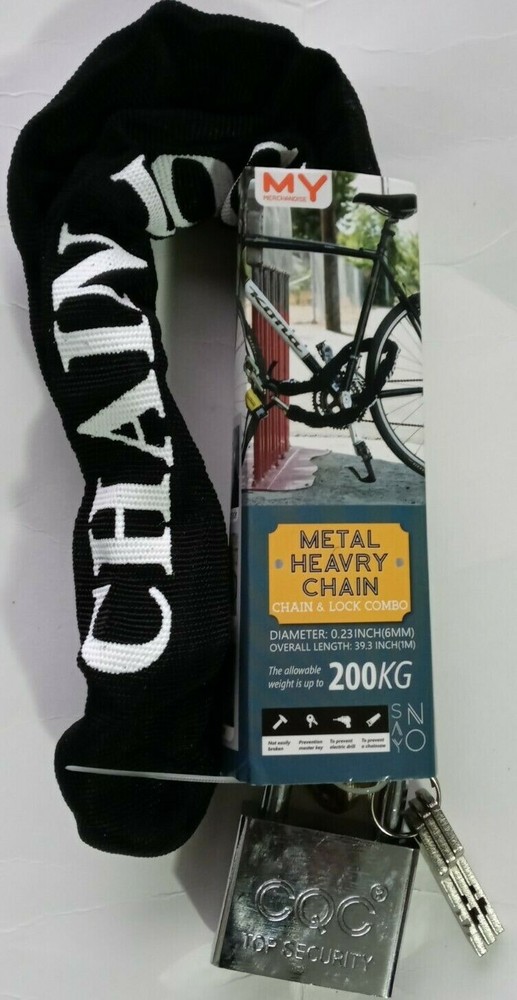 My Merchandise Maximum Security Square Chain & Sleeve 3/8" Diameter Link Black