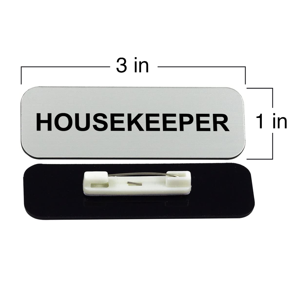 Housekeeper 1 x 3" Name Tag/Badge, (3 Pack)