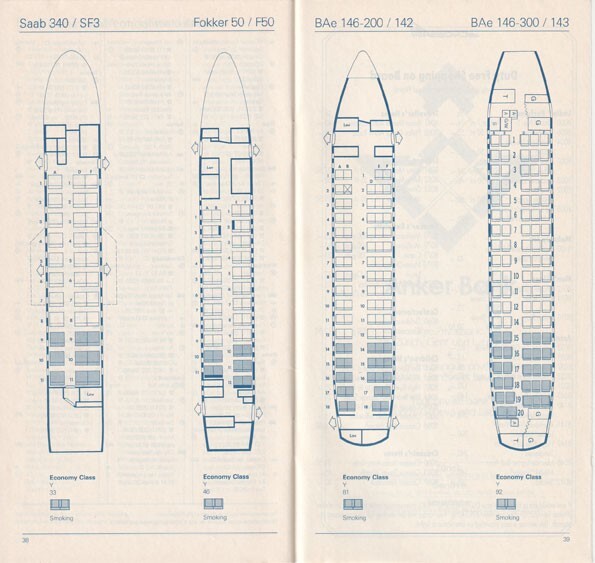 Crossair timetable 1991/10/27