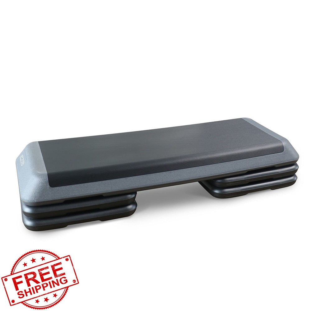 Cap Barbell Adjustable Aerobic Step Platform Exercise Gray