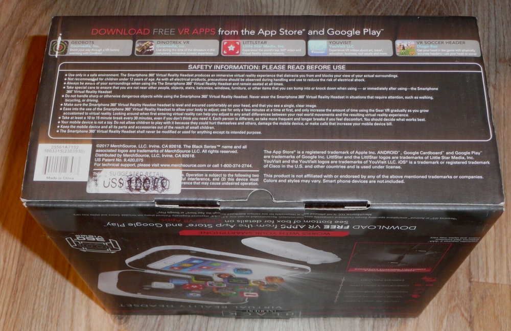 Black Series Virtual Reality Headset Smartphone 360