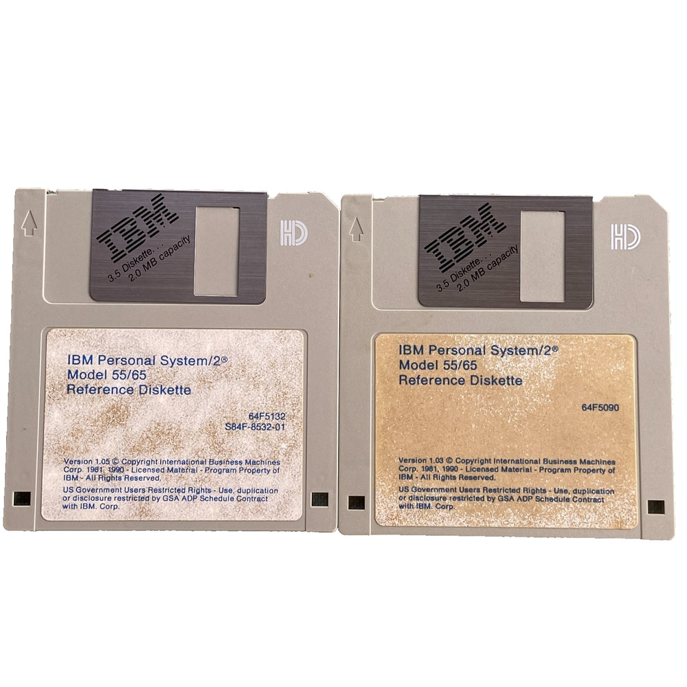 Vintage Software IBM PS/2 Model 55 65 Reference Diskette Version 1.03 1.05 1990