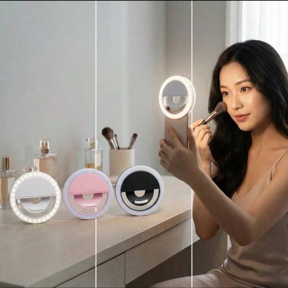 Portable White USB Rechargeable Mini Ring Light