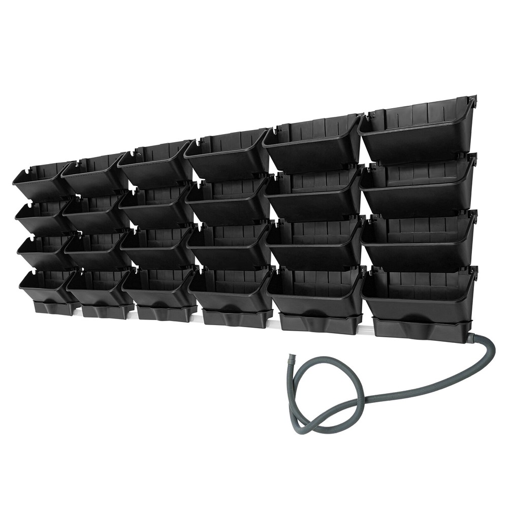 24pcs Vertical Green Wall Hanging Drip Irrigation System Plastic Flower Pots