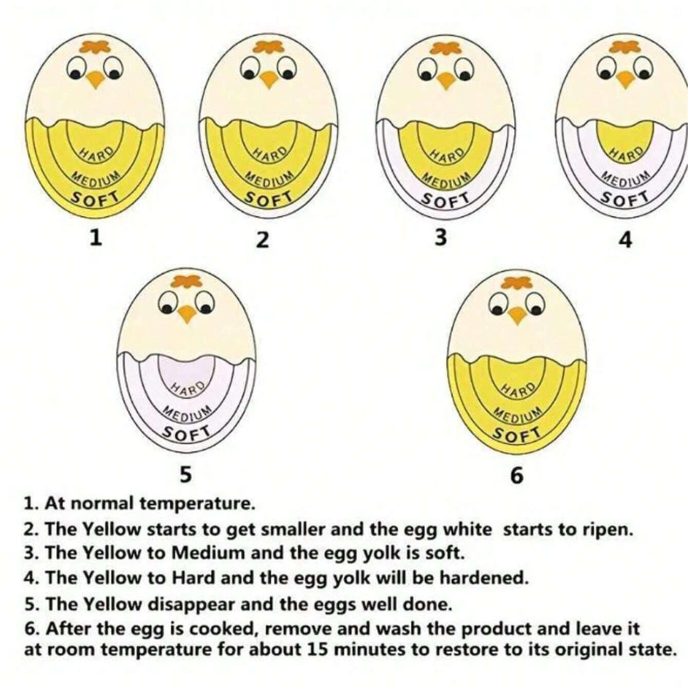 Color Changing Egg Timer - Hard And Soft Boiled Eggs With Sensitive Indicator
