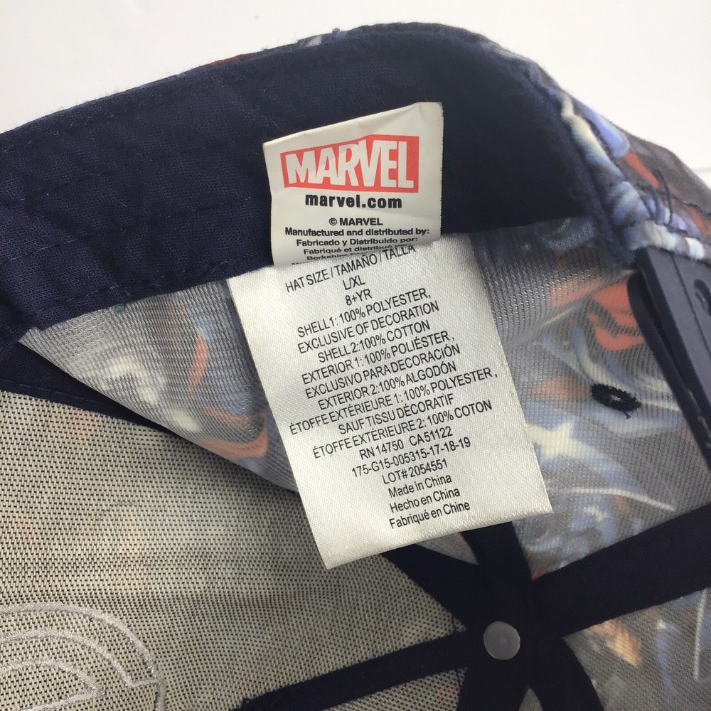 Marvel Avengers Snap Back Hat Size L/XL Adjustable Multi Colored Preowned