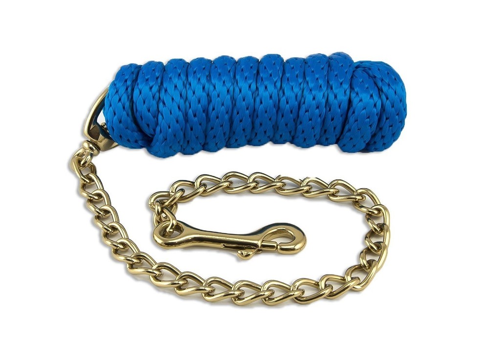 Basic Poly Lead Rope with Chain Royal Blue