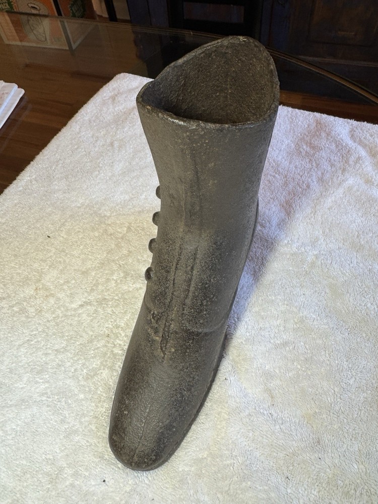 Cast Iron Side Button Victorian Shoe Boot Door Stop