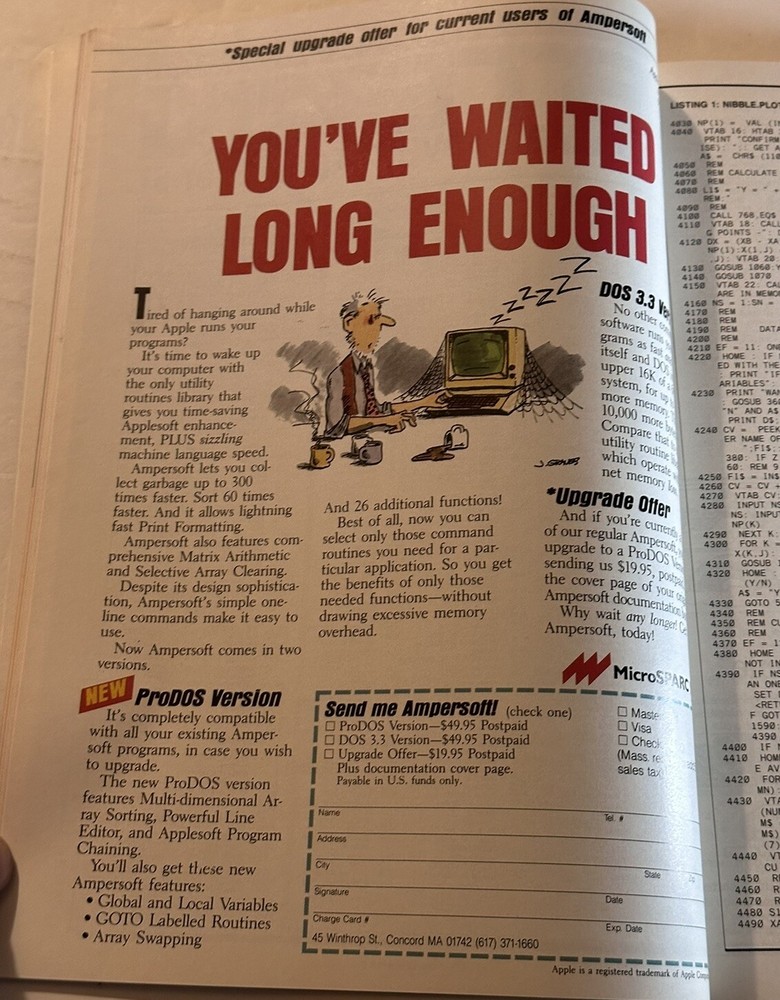 March 1986 Nibble Magazine Super Plotter Mr. Ed. ProDOS Keyboard Buffer Vintage