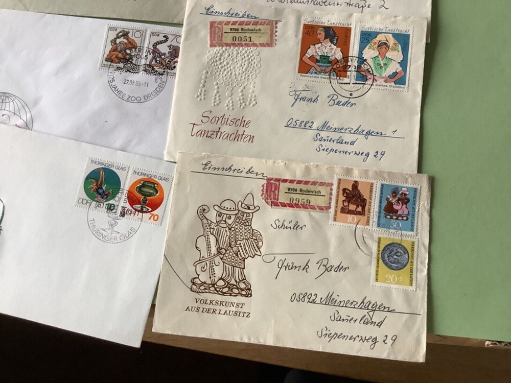 German Democratic Republic 12 postal stamps covers Ref A1660