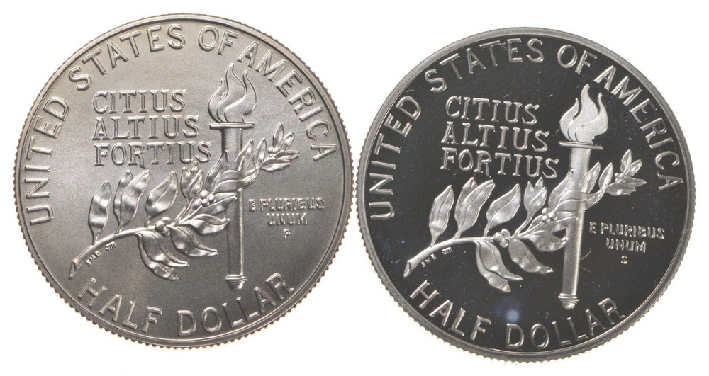 1992 PROOF & Unc Olympic Gymnastics Commemorative Half Dollar Set