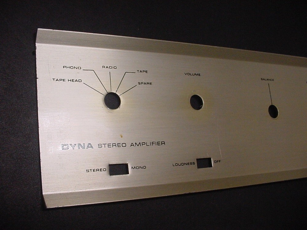DYNACO SCA-35 TUBE AMPLIFIER FRONT PANEL FACEPLATE