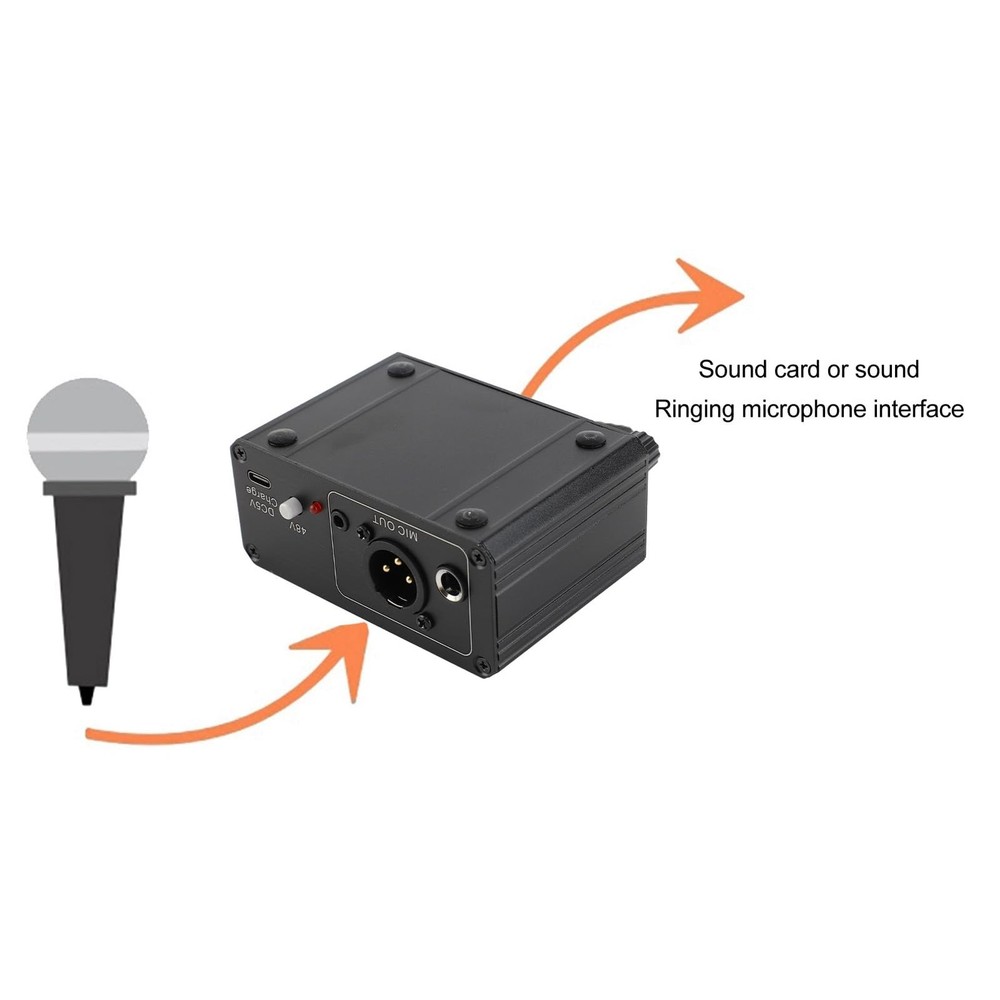 Microphone Preamp, Microphone Preamplifier Mic Preamp for Vocal, 48V Power XL...