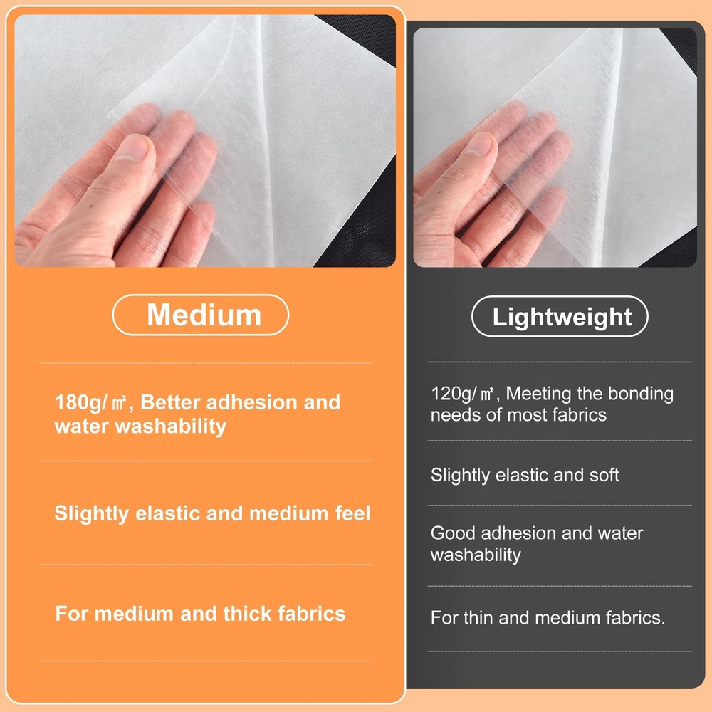 20 PCS A4 Size Double Sided Iron On Adhesive Sheets for Fabric Applique