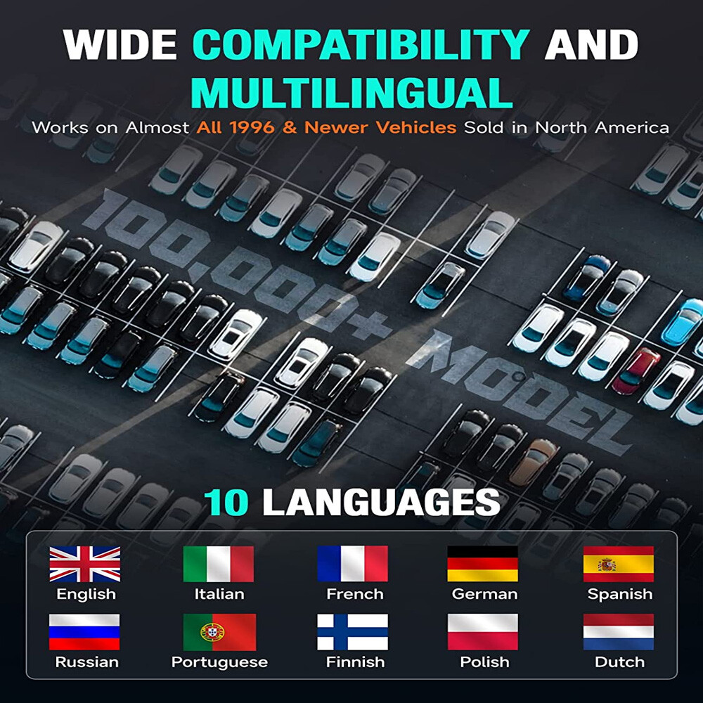 ANCEL AD410 PRO OBD2 Scanner Battery Test Check Engine Light Diagnostic Tool